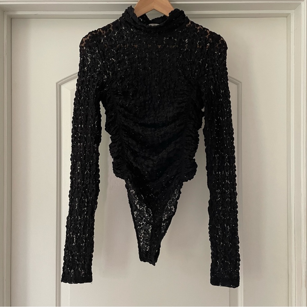 Free People Intimately Black Lace Body suit Small